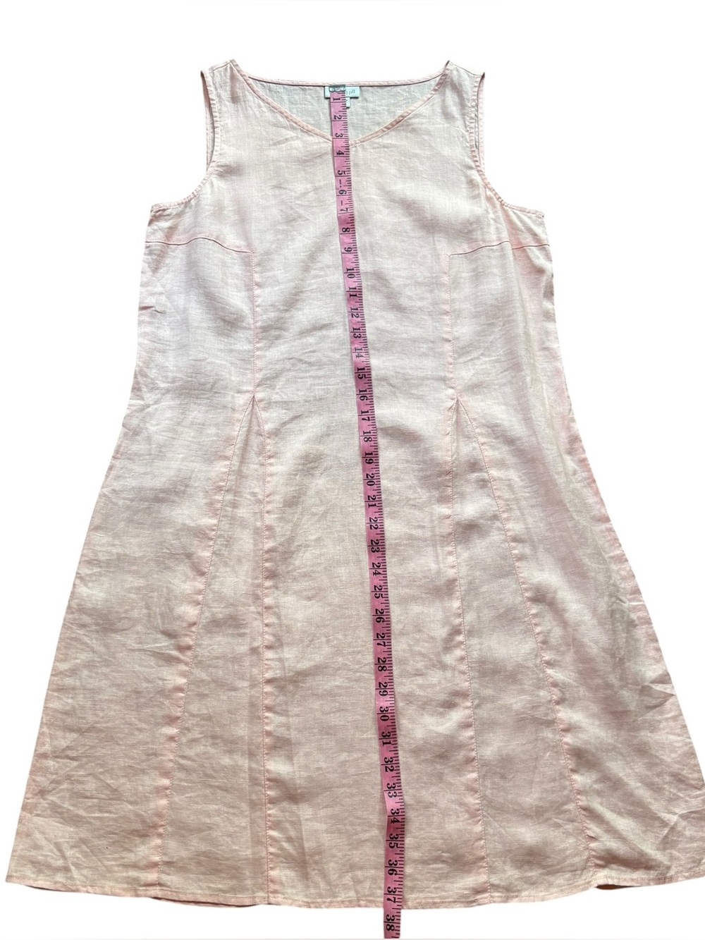 J. Jill Love Linen Light Pink Sleeveless Shift Dress Summer Vacation Size Small - Picture 6 of 11